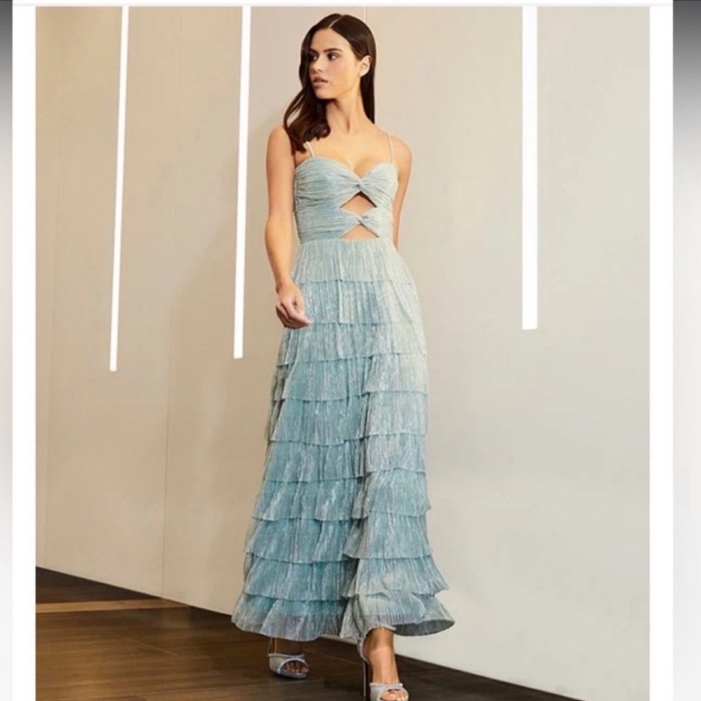 Gianni Bini Light Blue Tiered Maxi Dress